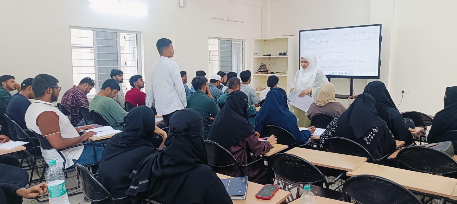 Career counselling orientation session with students in the classroom