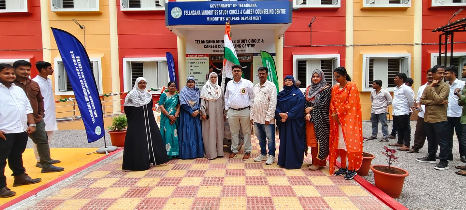 Flag hoisting ceremony at the Centre's entrance on Independence Day 2026